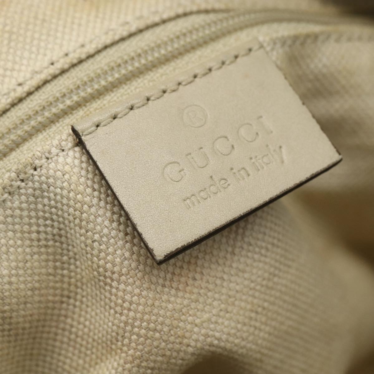 GUCCI GG Canvas Hand Bag 2way Beige Gold 247902 Auth 151442