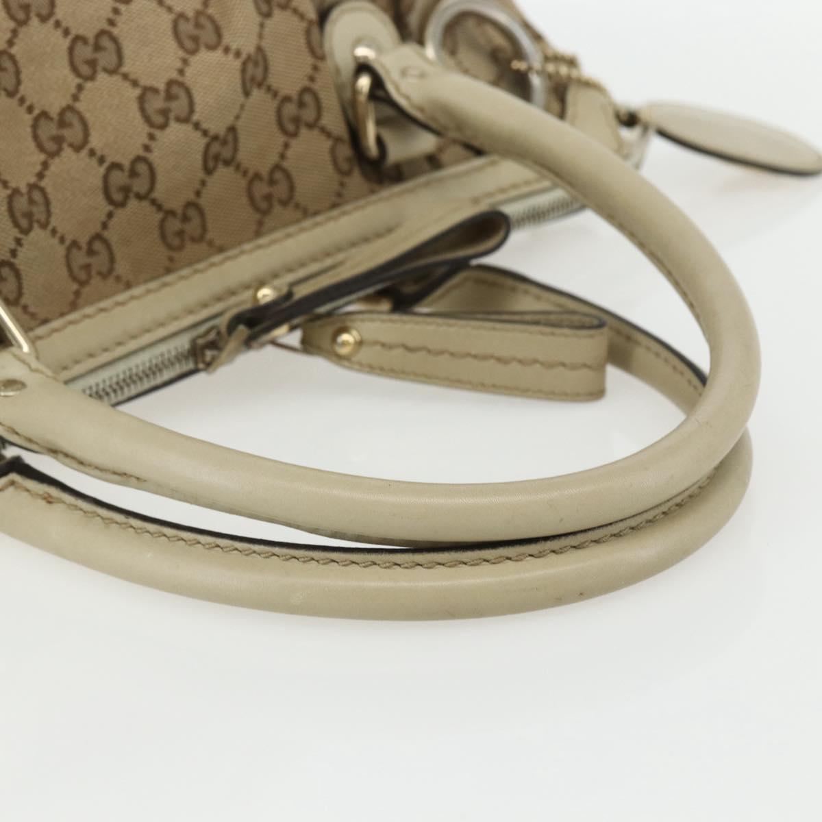 GUCCI GG Canvas Hand Bag 2way Beige Gold 247902 Auth 151442