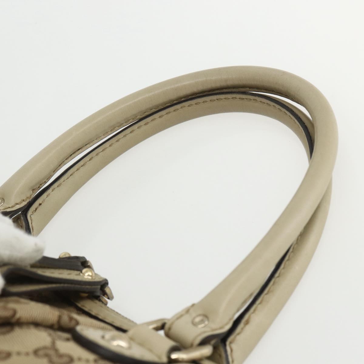 GUCCI GG Canvas Hand Bag 2way Beige Gold 247902 Auth 151442