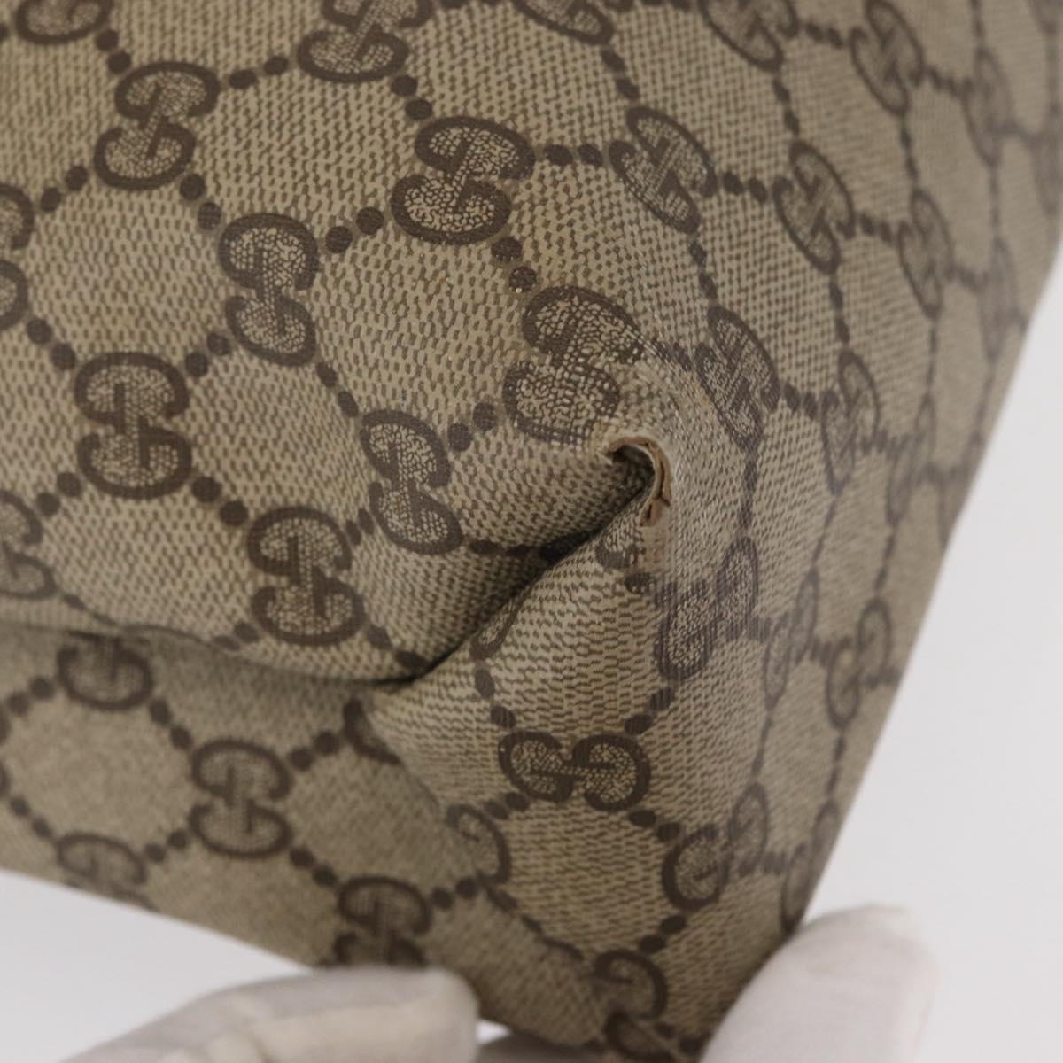 GUCCI GG Supreme Tote Bag PVC Beige Gold 39 02 061 Auth 151443