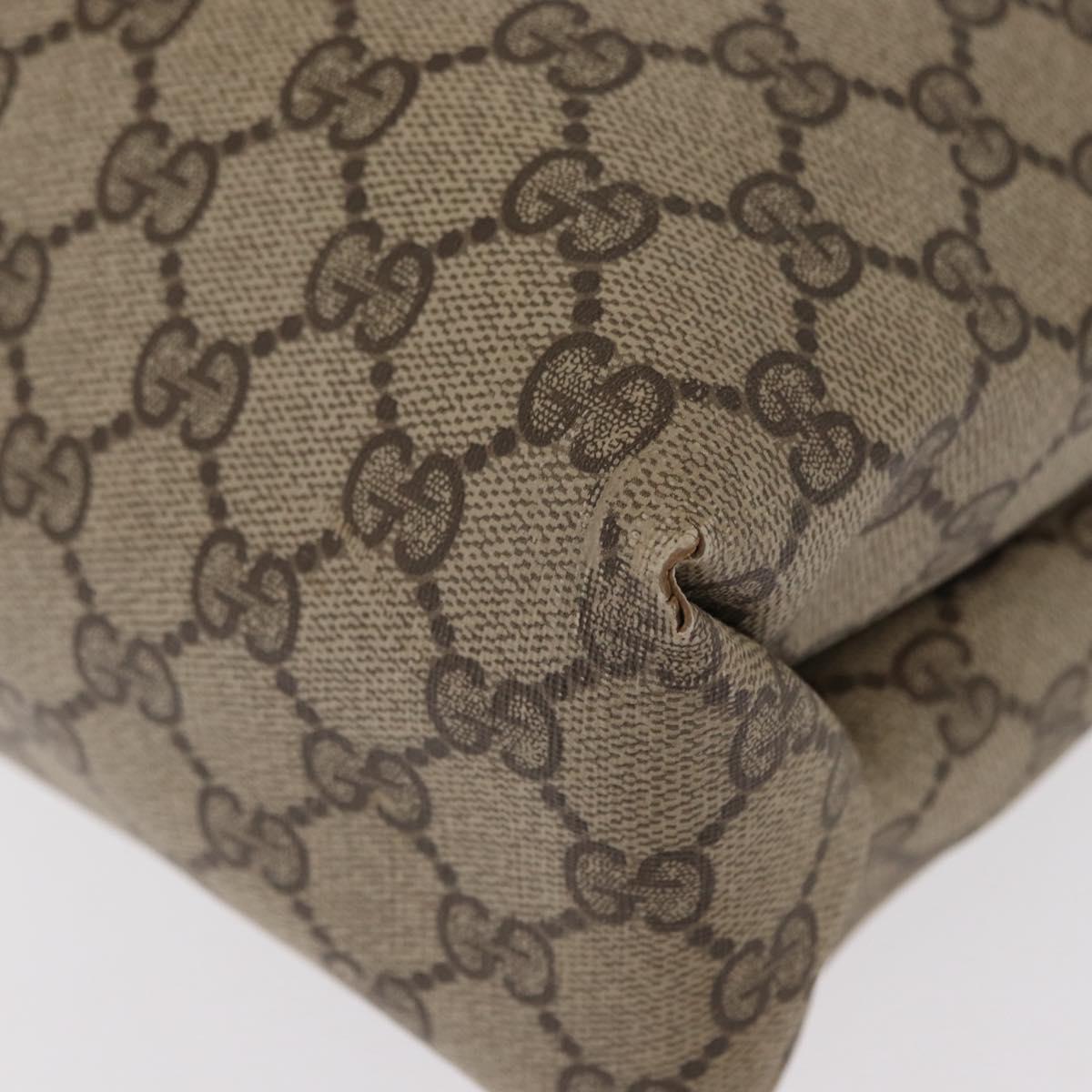 GUCCI GG Supreme Tote Bag PVC Beige Gold 39 02 061 Auth 151443