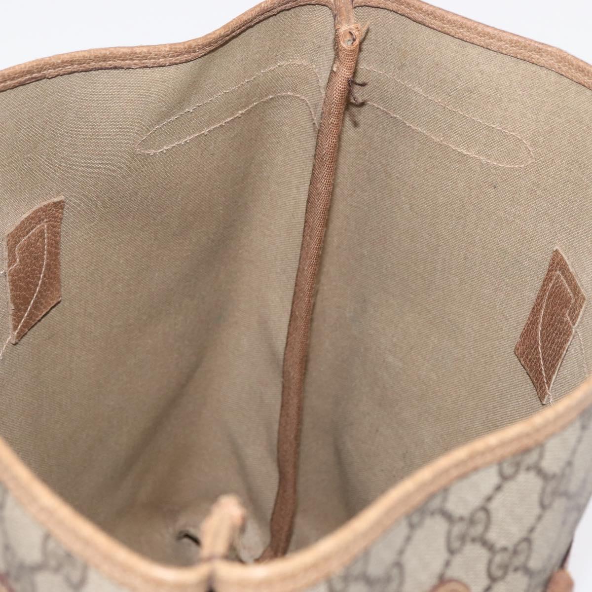 GUCCI GG Supreme Tote Bag PVC Beige Gold 39 02 061 Auth 151443