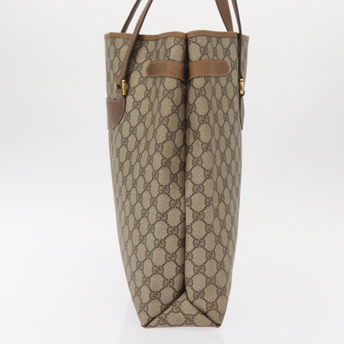 GUCCI GG Supreme Tote Bag PVC Beige Gold 39 02 061 Auth 151443
