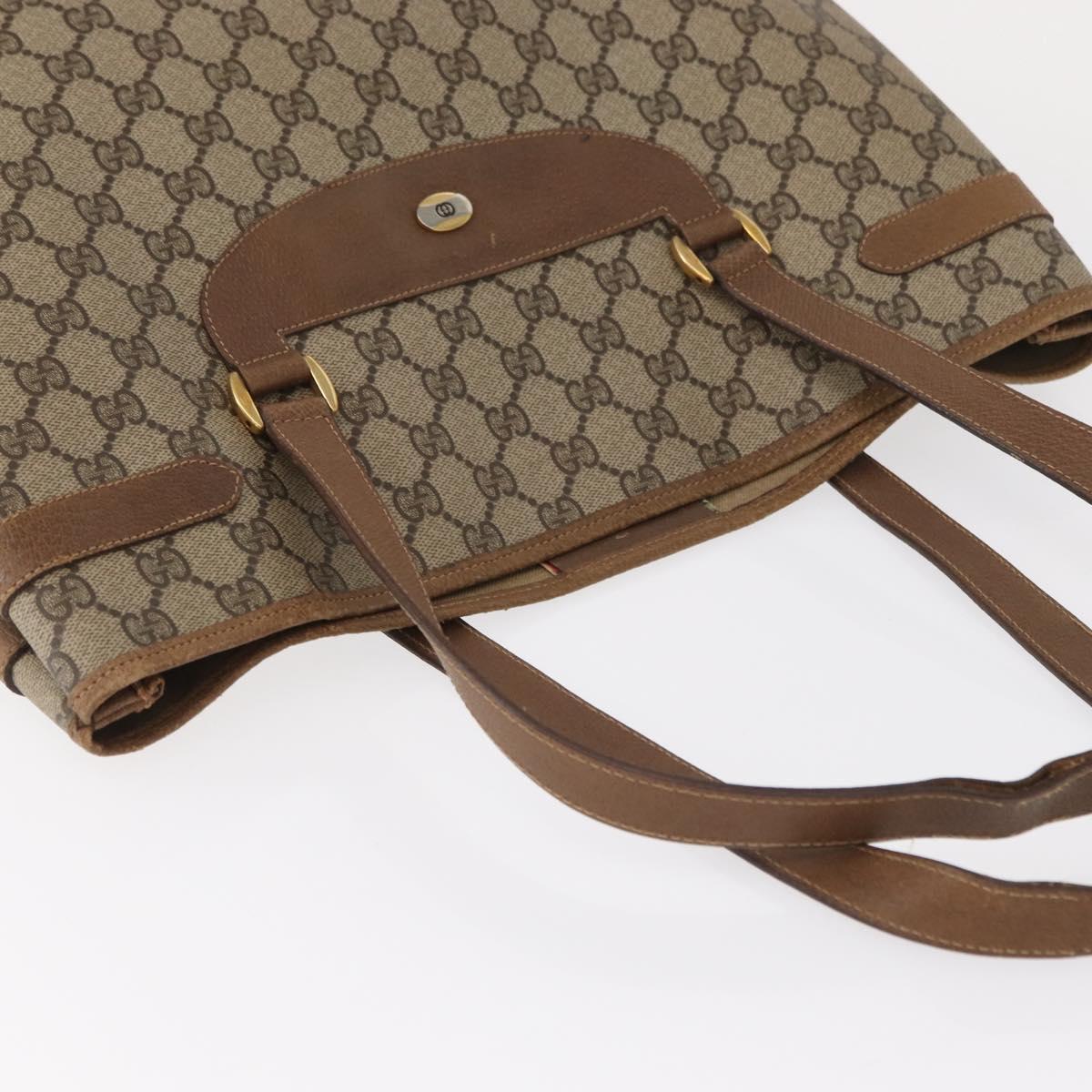 GUCCI GG Supreme Tote Bag PVC Beige Gold 39 02 061 Auth 151443