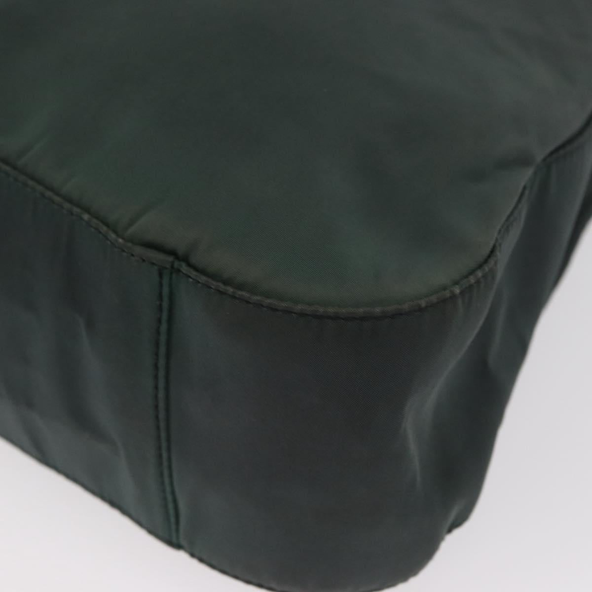 PRADA Shoulder Bag Nylon Green Silver Auth 151444