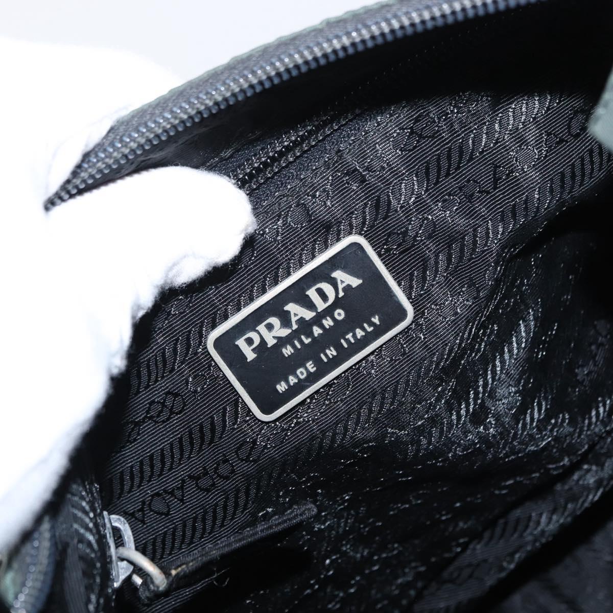 PRADA Shoulder Bag Nylon Green Silver Auth 151444