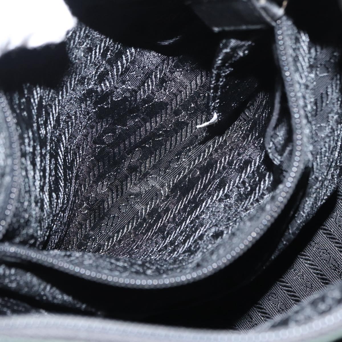 PRADA Shoulder Bag Nylon Green Silver Auth 151444