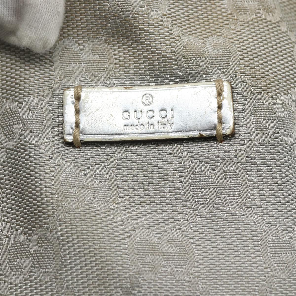 GUCCI GG Canvas Sherry Line Hand Bag Silver 131228 Auth 151449