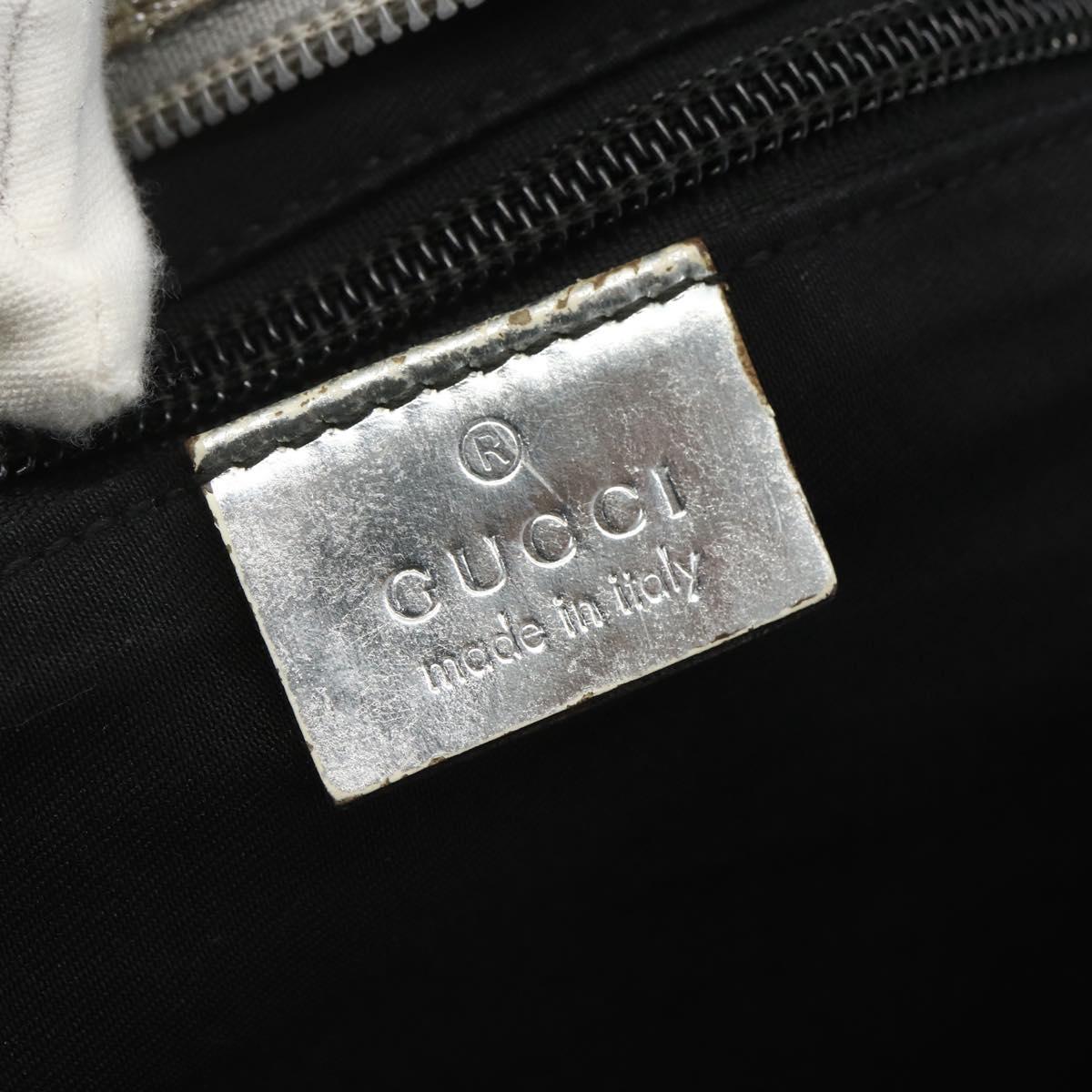 GUCCI GG Canvas Sherry Line Hand Bag Silver 131228 Auth 151449