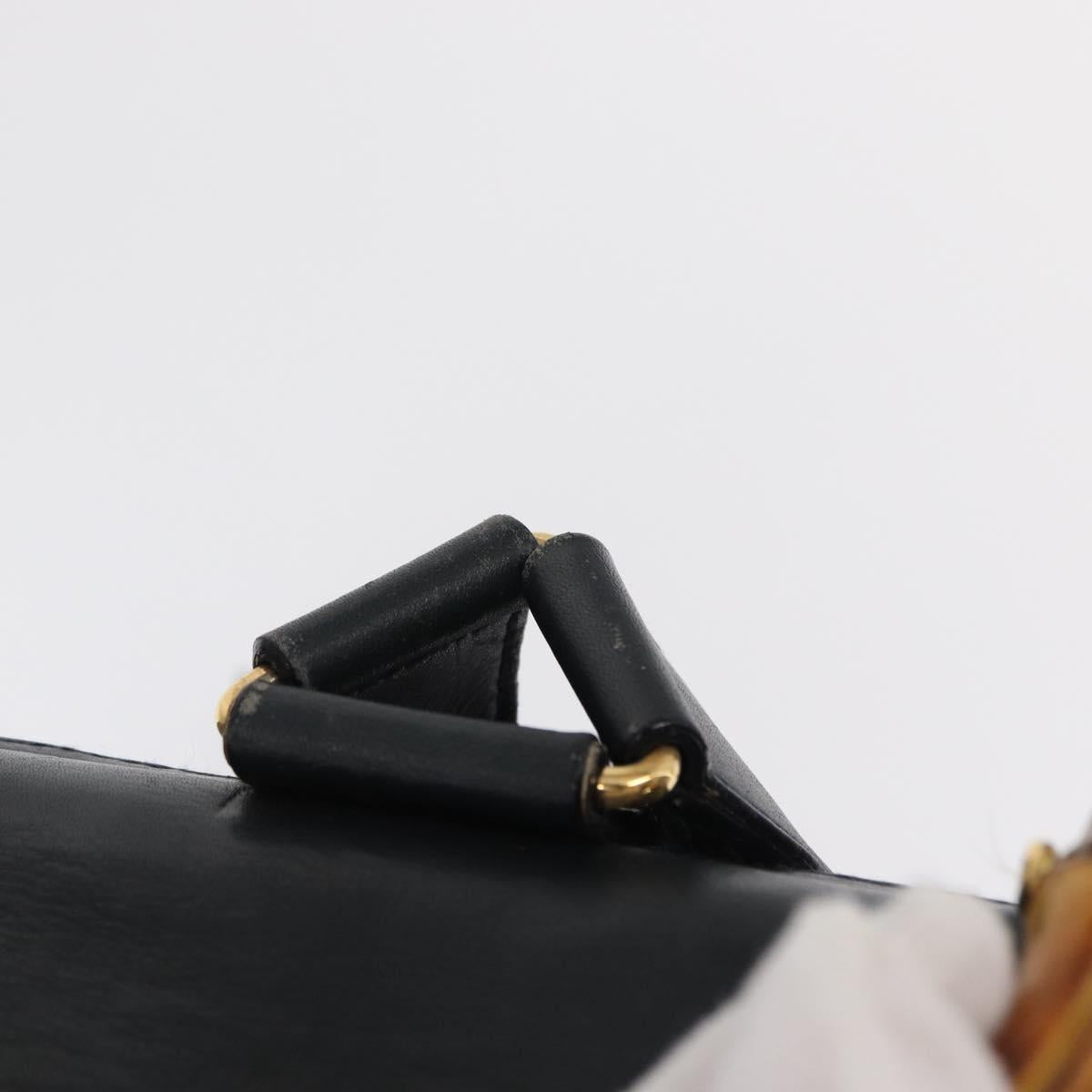 GUCCI Bamboo Backpack Leather Navy Gold 003 2058 0016 Auth 151451