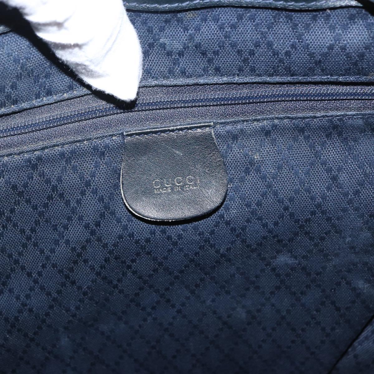 GUCCI Bamboo Backpack Leather Navy Gold 003 2058 0016 Auth 151451
