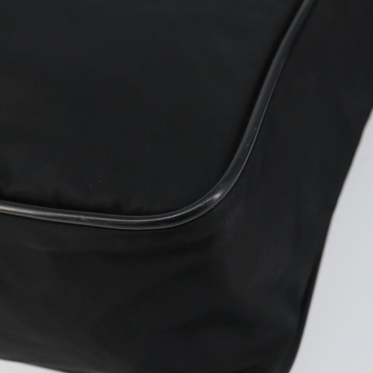PRADA Shoulder Bag Nylon Black Silver Auth 151452