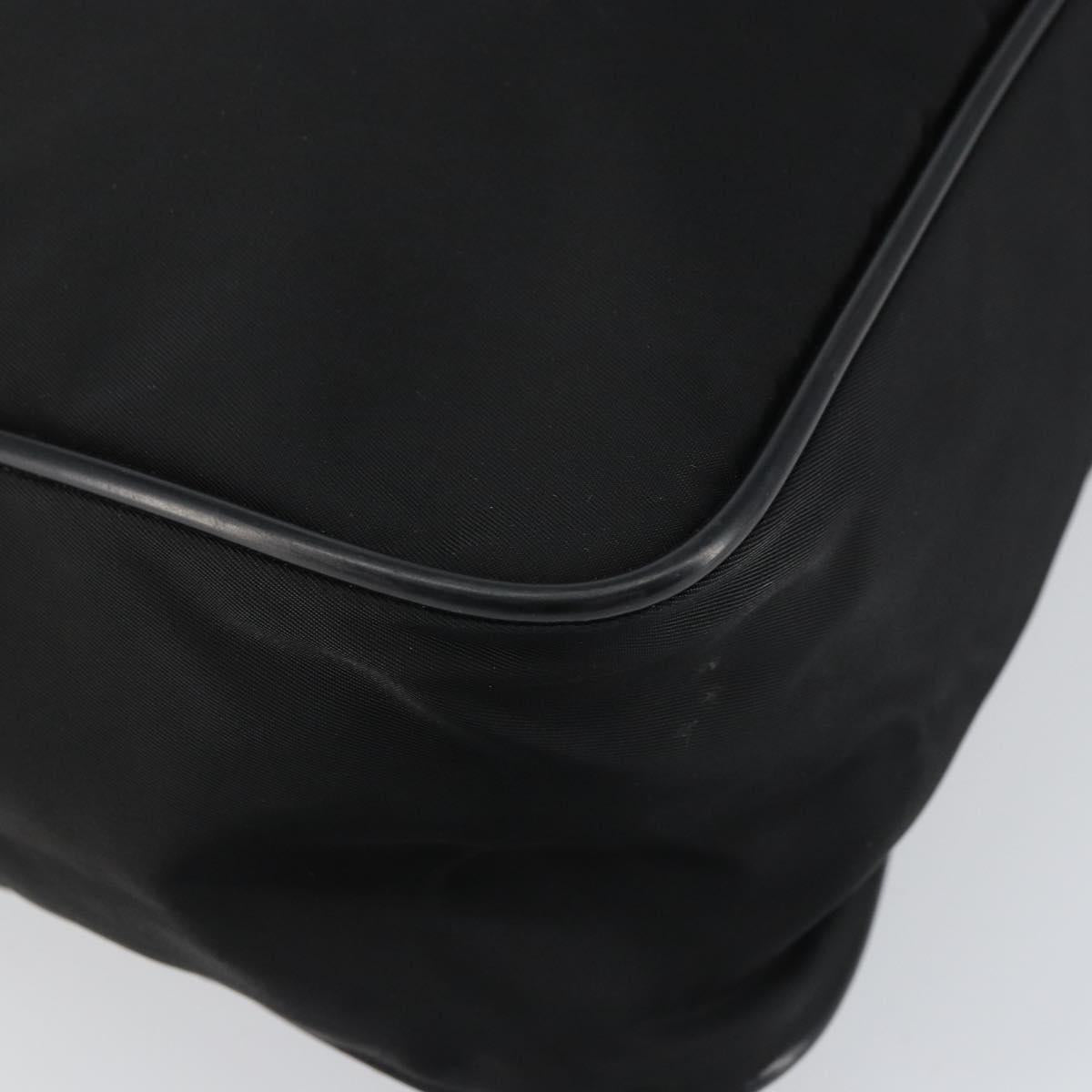 PRADA Shoulder Bag Nylon Black Silver Auth 151452