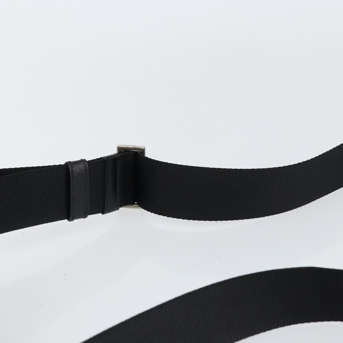 PRADA Shoulder Bag Nylon Black Silver Auth 151452