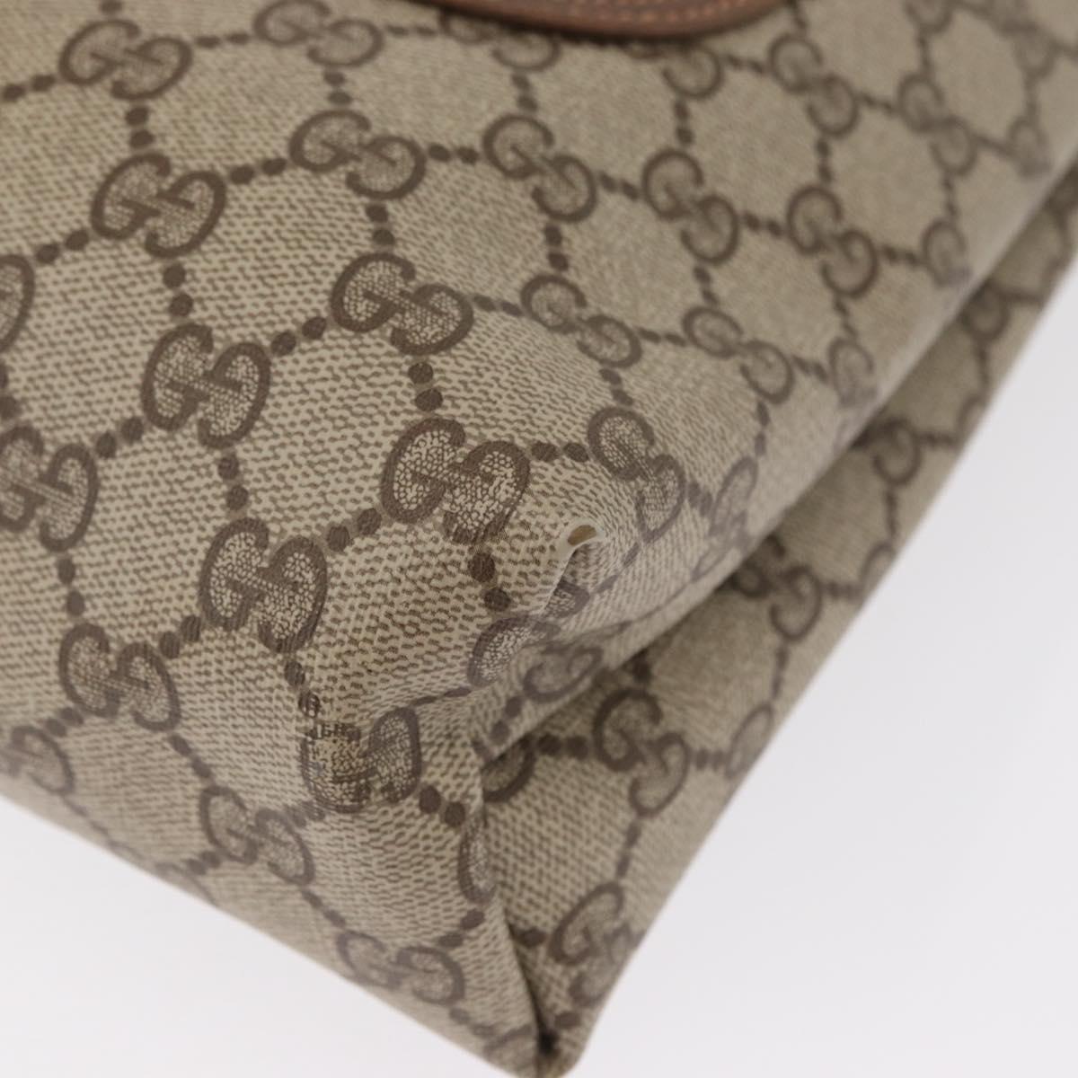 GUCCI GG Supreme Web Sherry Line Tote Bag PVC Beige Gold 89 02 003 Auth 151453