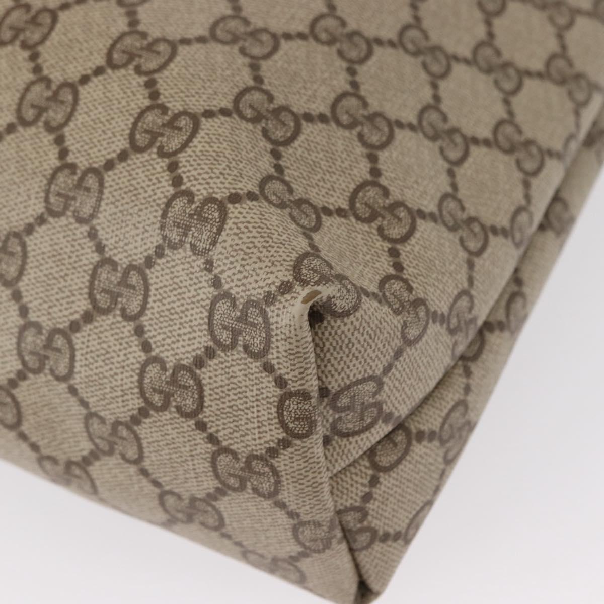 GUCCI GG Supreme Web Sherry Line Tote Bag PVC Beige Gold 89 02 003 Auth 151453