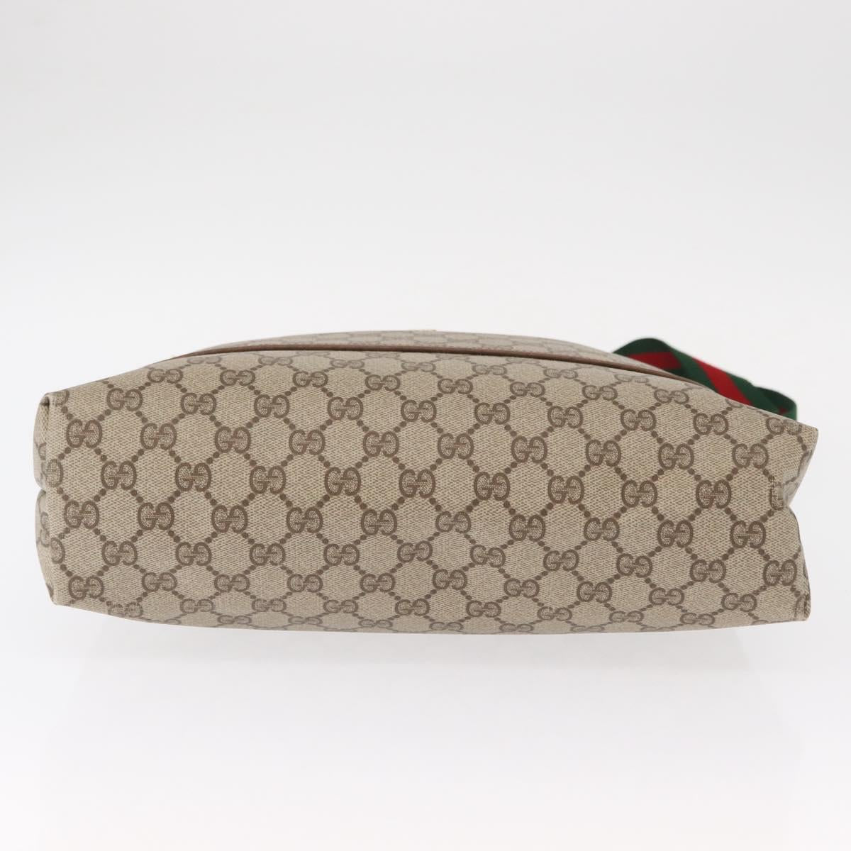 GUCCI GG Supreme Web Sherry Line Tote Bag PVC Beige Gold 89 02 003 Auth 151453