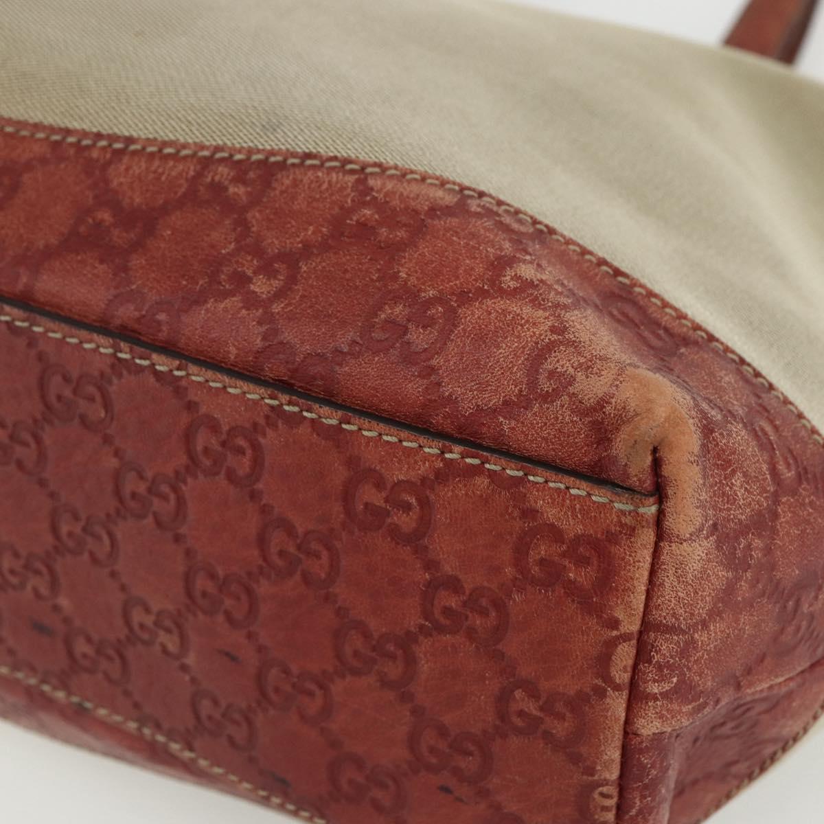 GUCCI Tote Bag Canvas Leather Beige 297435 Auth 151454