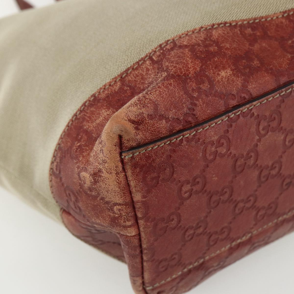 GUCCI Tote Bag Canvas Leather Beige 297435 Auth 151454