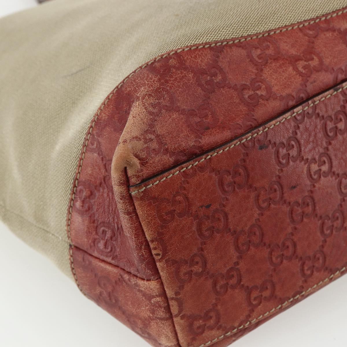 GUCCI Tote Bag Canvas Leather Beige 297435 Auth 151454