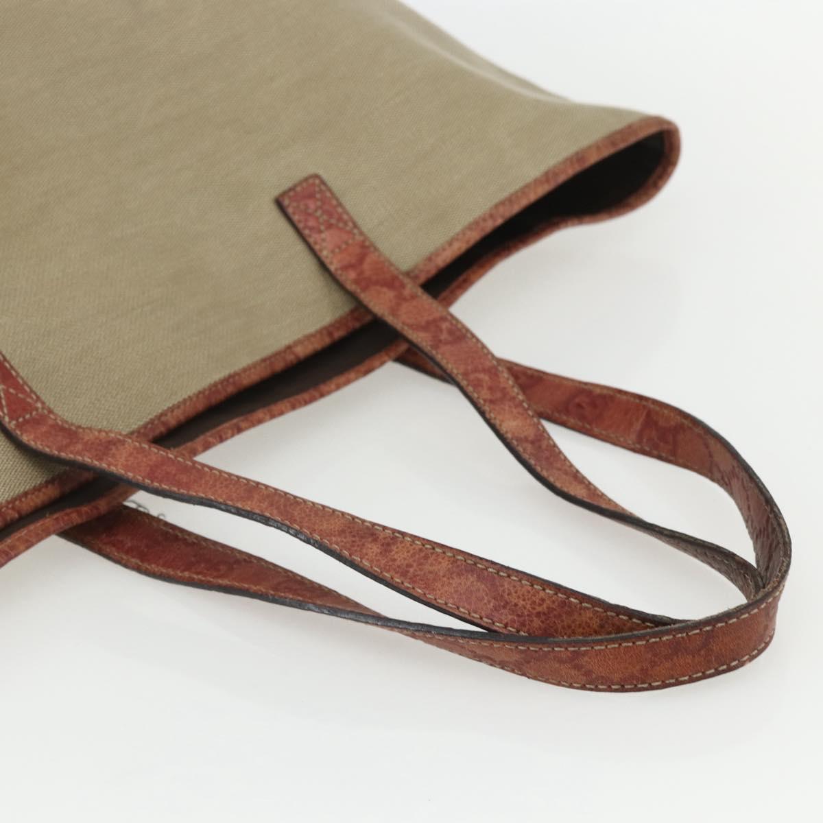 GUCCI Tote Bag Canvas Leather Beige 297435 Auth 151454