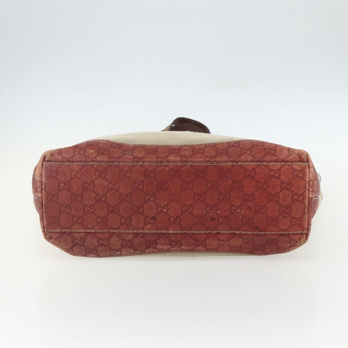 GUCCI Tote Bag Canvas Leather Beige 297435 Auth 151454