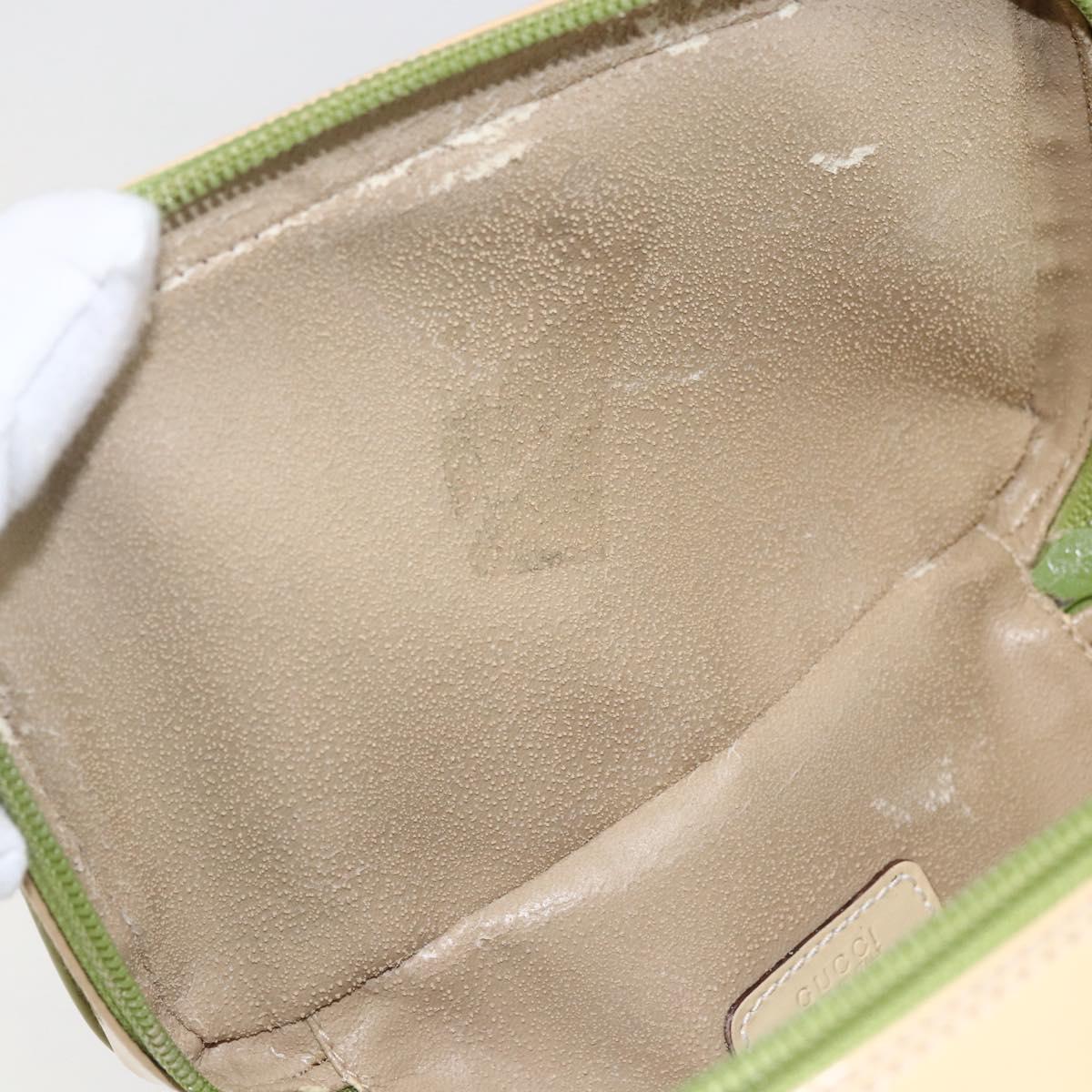GUCCI Vanity Hand Pouch Patent leather Beige 032 1705 0141 Auth 151455