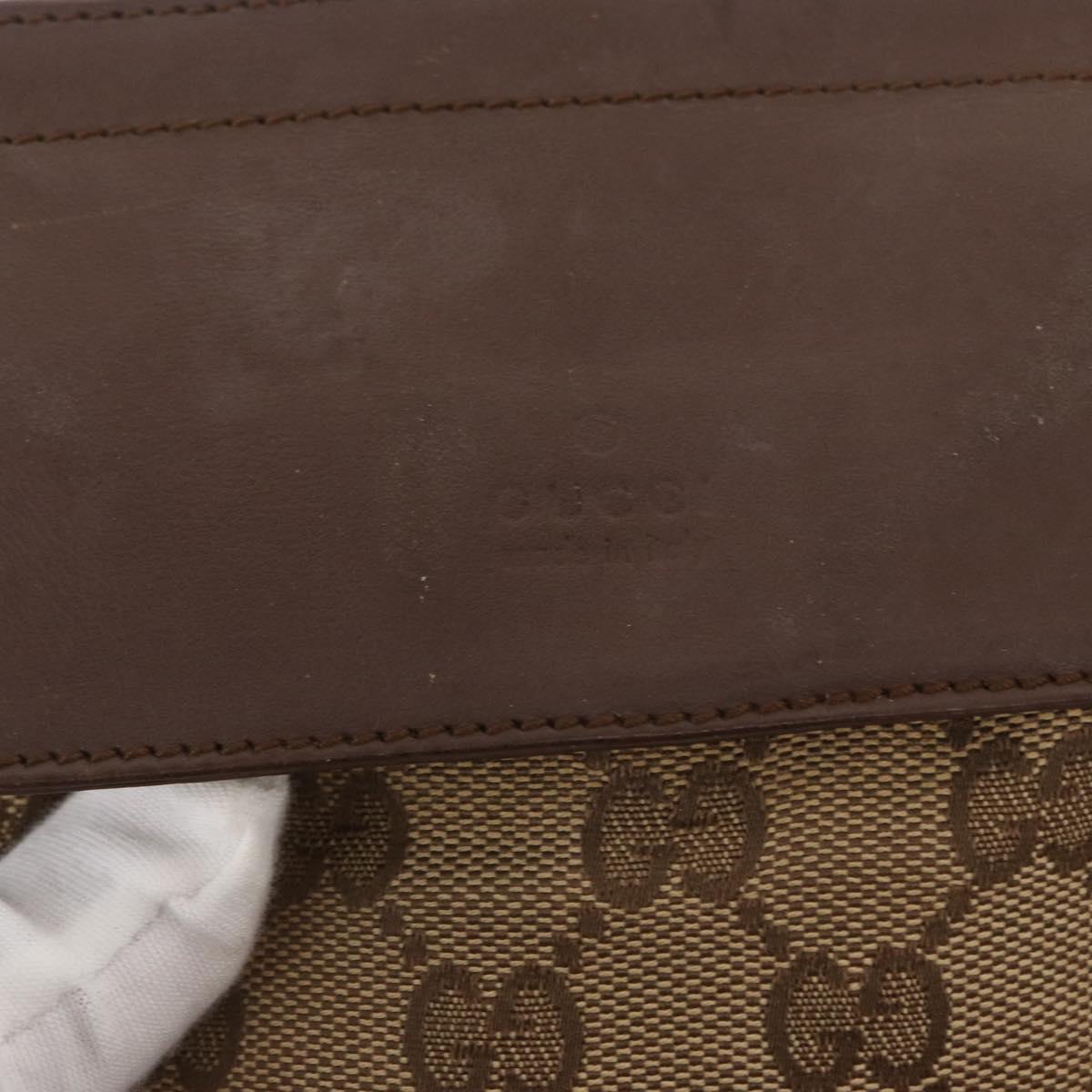 GUCCI GG Canvas Waist bag Beige Silver 28566 Auth 151457