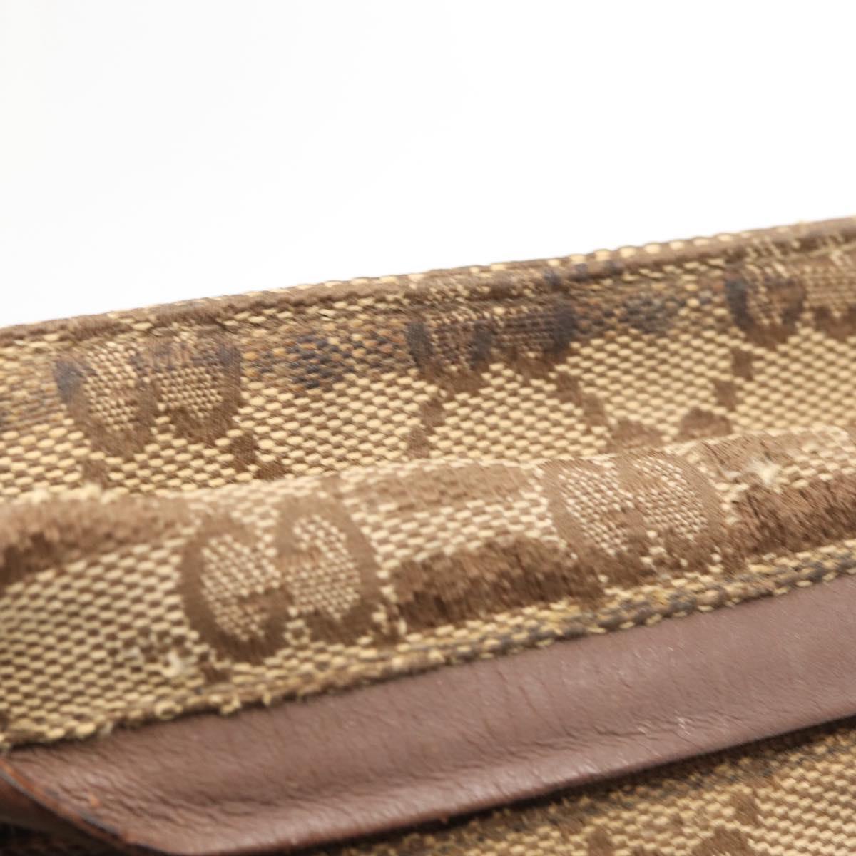 GUCCI GG Canvas Waist bag Beige Silver 28566 Auth 151457