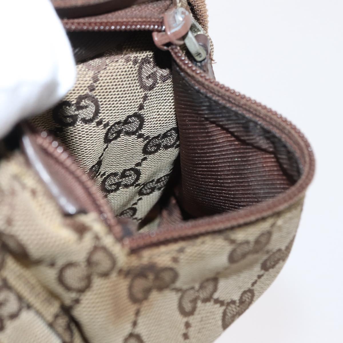 GUCCI GG Canvas Waist bag Beige Silver 28566 Auth 151457