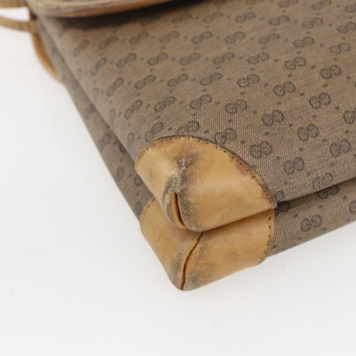GUCCI Micro GG Supreme Shoulder Bag PVC Beige Gold 007 49 5548 Auth 151458