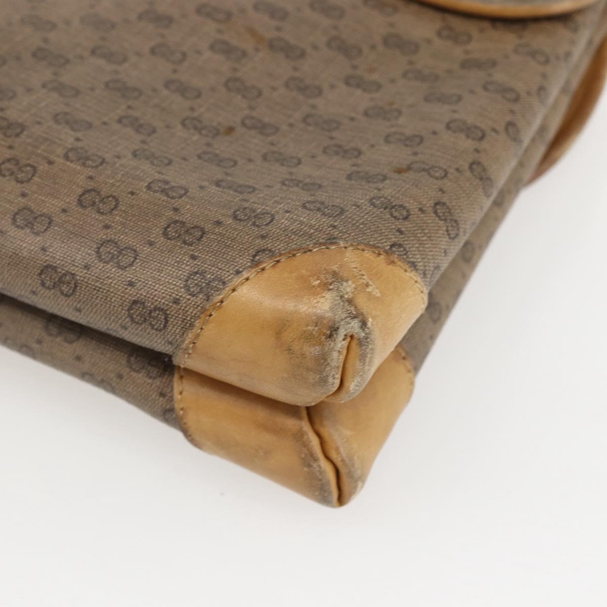 GUCCI Micro GG Supreme Shoulder Bag PVC Beige Gold 007 49 5548 Auth 151458