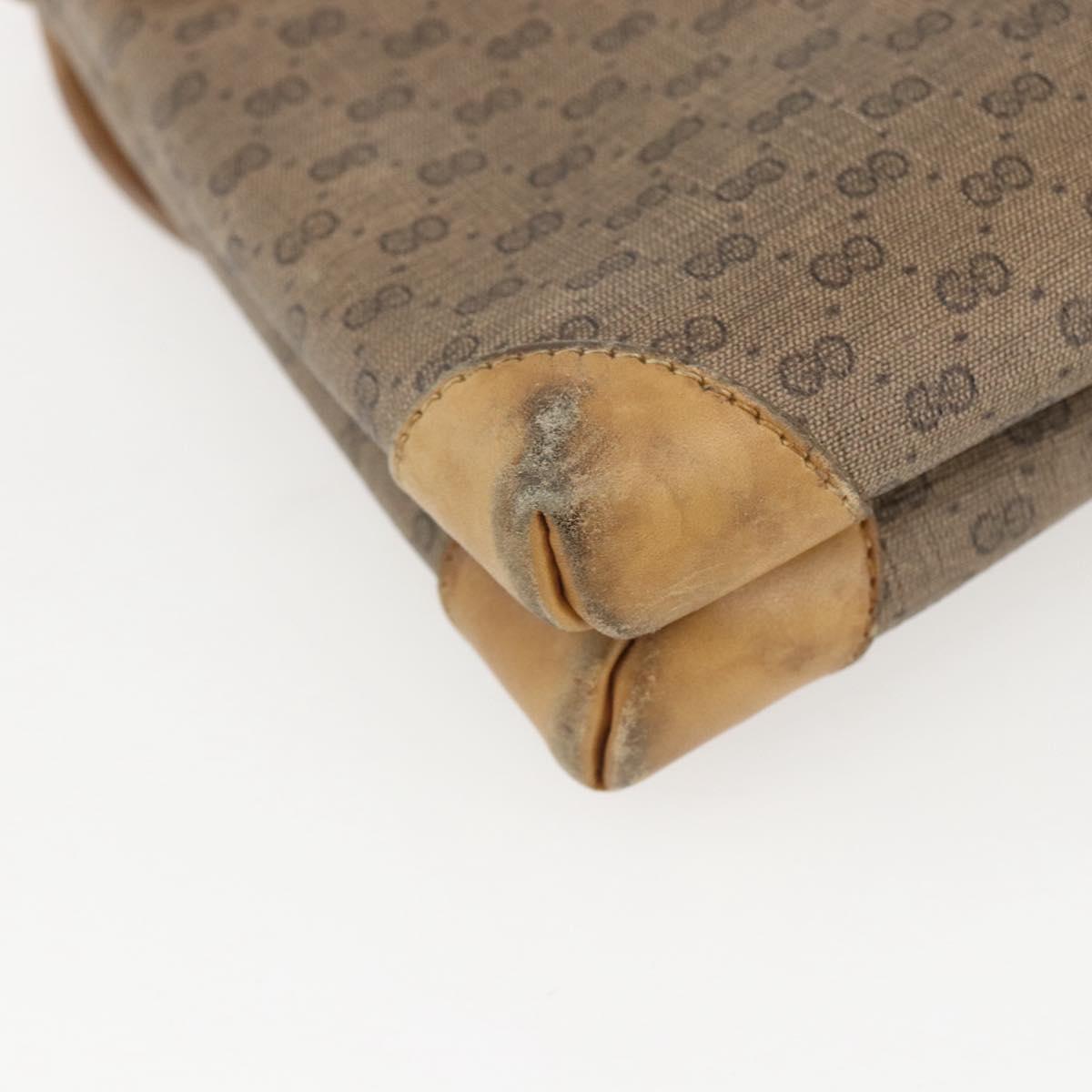 GUCCI Micro GG Supreme Shoulder Bag PVC Beige Gold 007 49 5548 Auth 151458