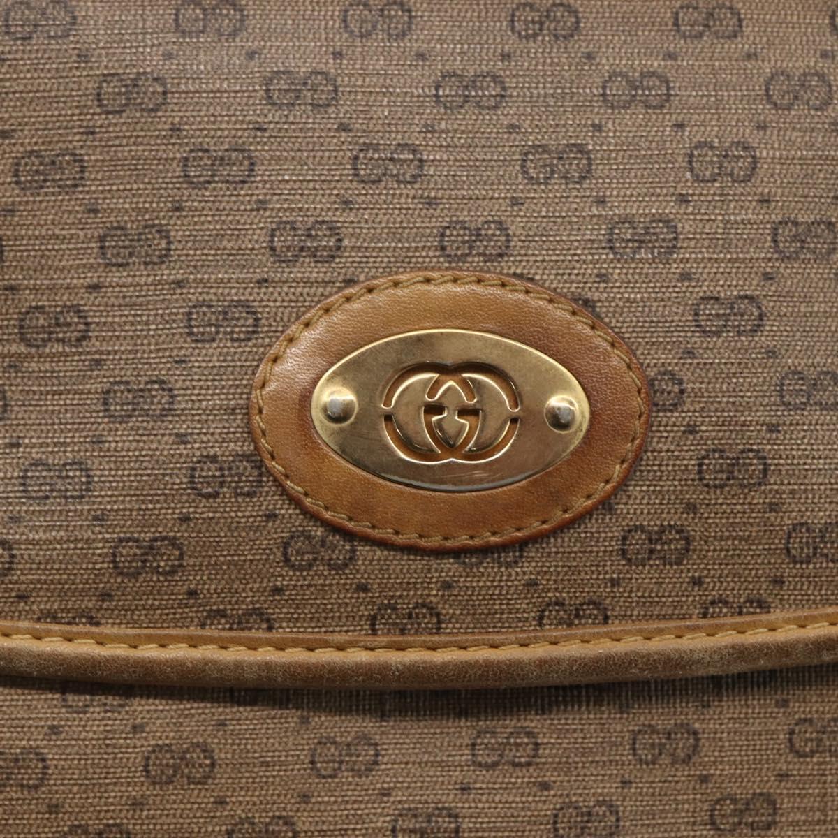 GUCCI Micro GG Supreme Shoulder Bag PVC Beige Gold 007 49 5548 Auth 151458