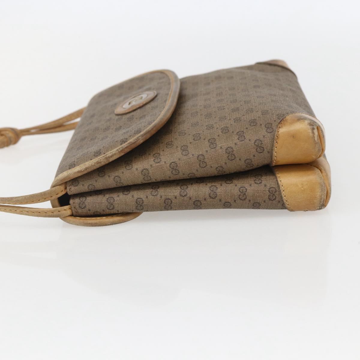 GUCCI Micro GG Supreme Shoulder Bag PVC Beige Gold 007 49 5548 Auth 151458