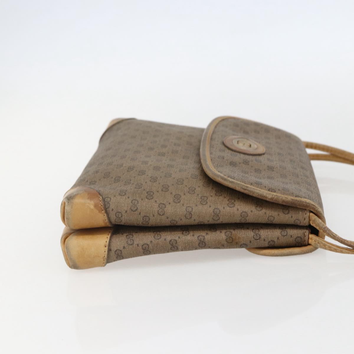 GUCCI Micro GG Supreme Shoulder Bag PVC Beige Gold 007 49 5548 Auth 151458