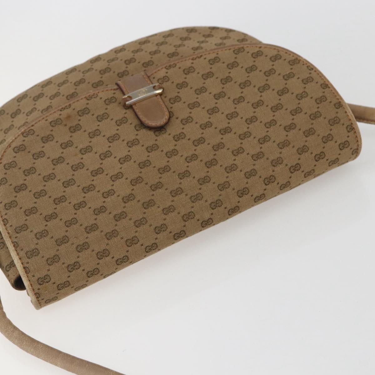 GUCCI Micro GG Supreme Shoulder Bag Beige Gold Auth 151460