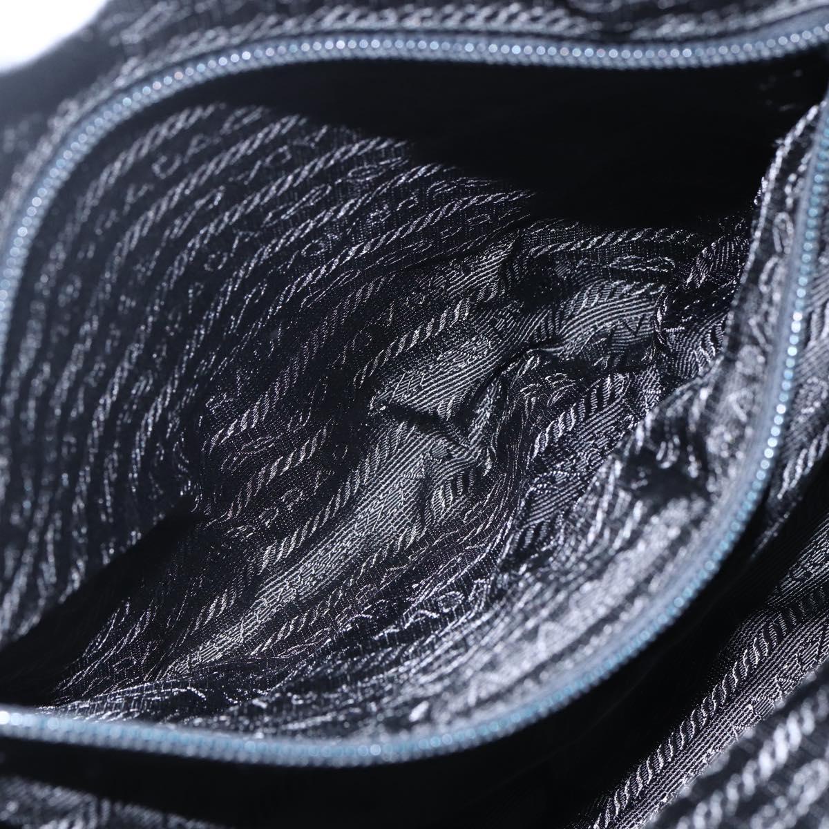 PRADA Hand Bag Nylon Green Silver Auth 151461