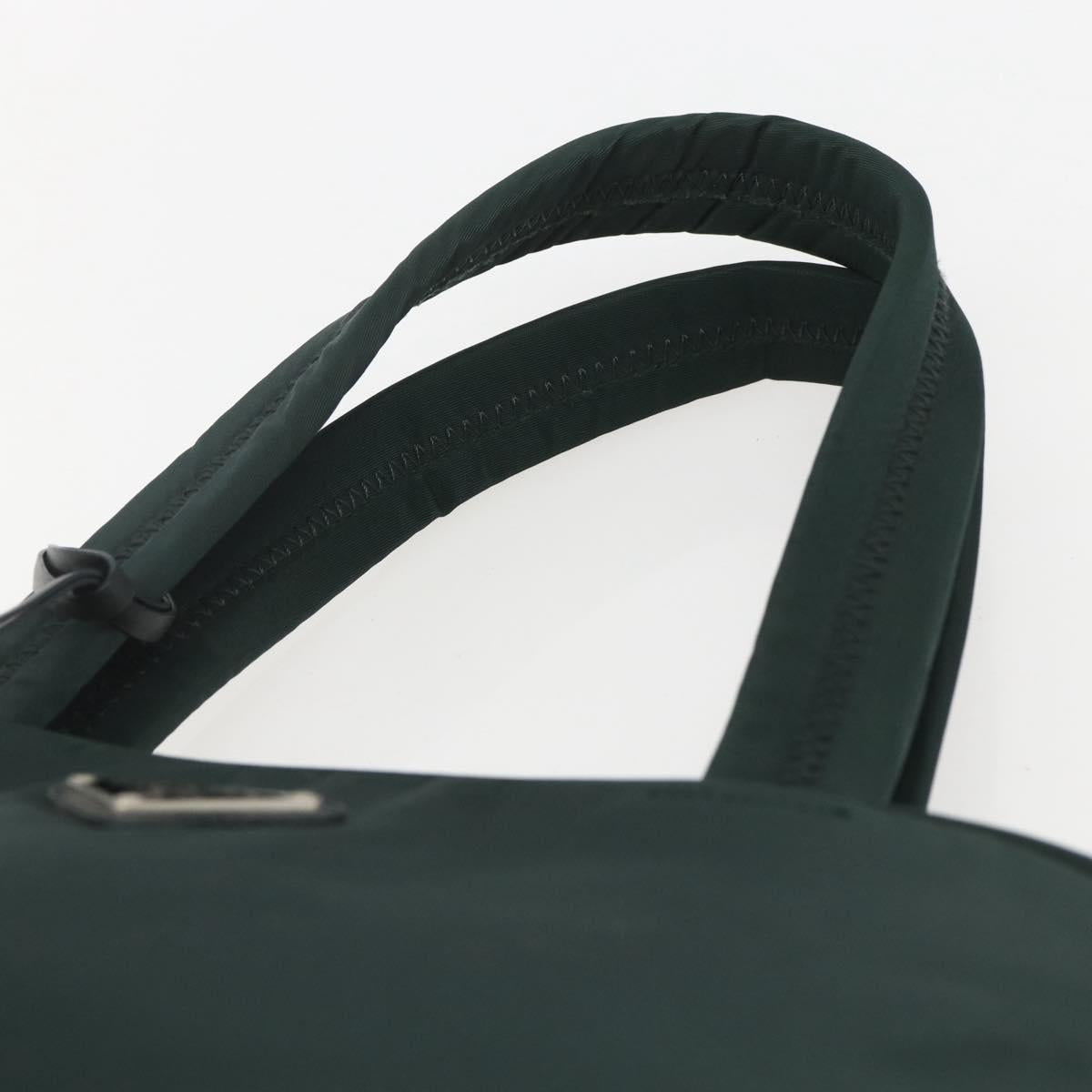 PRADA Hand Bag Nylon Green Silver Auth 151461