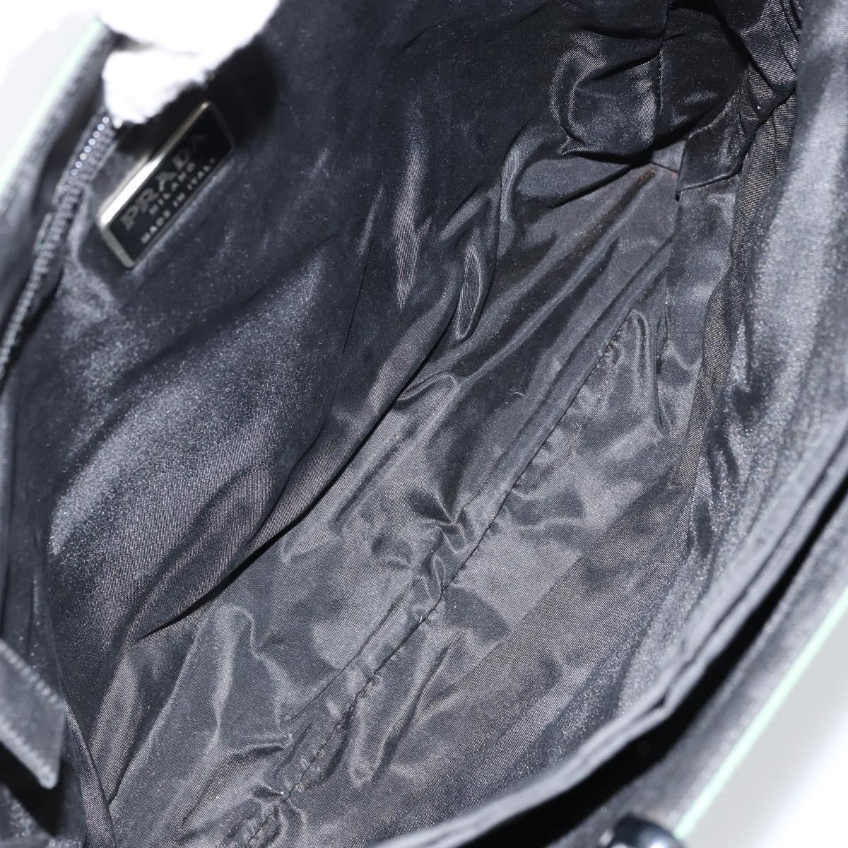 PRADA Hand Bag Nylon Green Silver Auth 151462