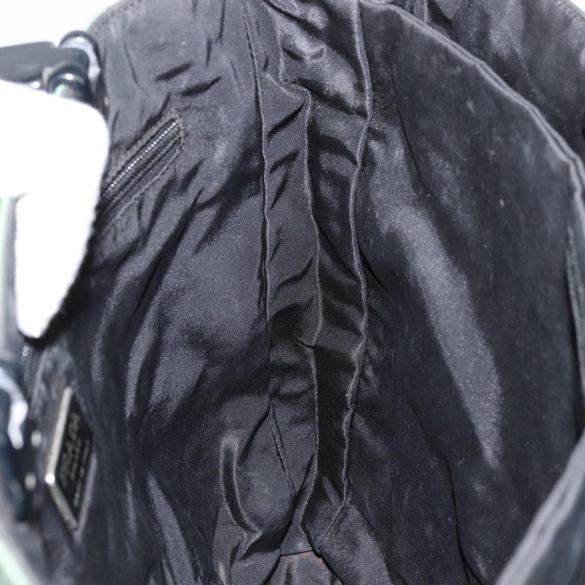 PRADA Hand Bag Nylon Green Silver Auth 151462