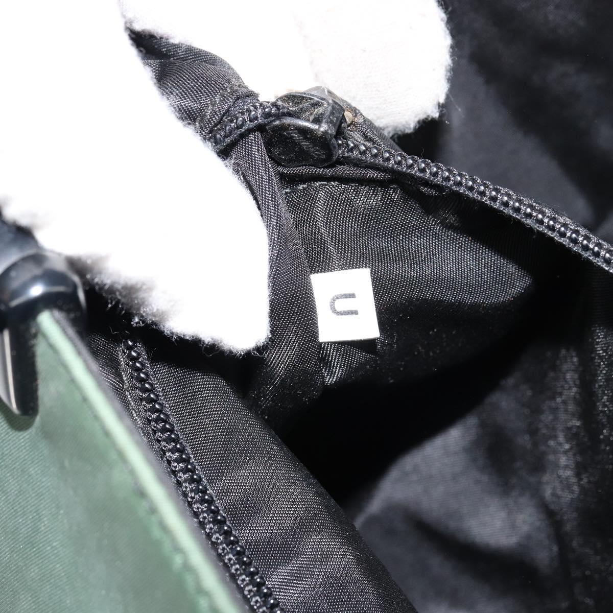 PRADA Hand Bag Nylon Green Silver Auth 151462