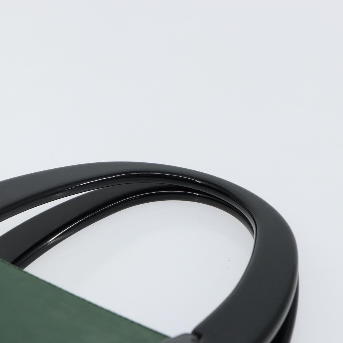 PRADA Hand Bag Nylon Green Silver Auth 151462