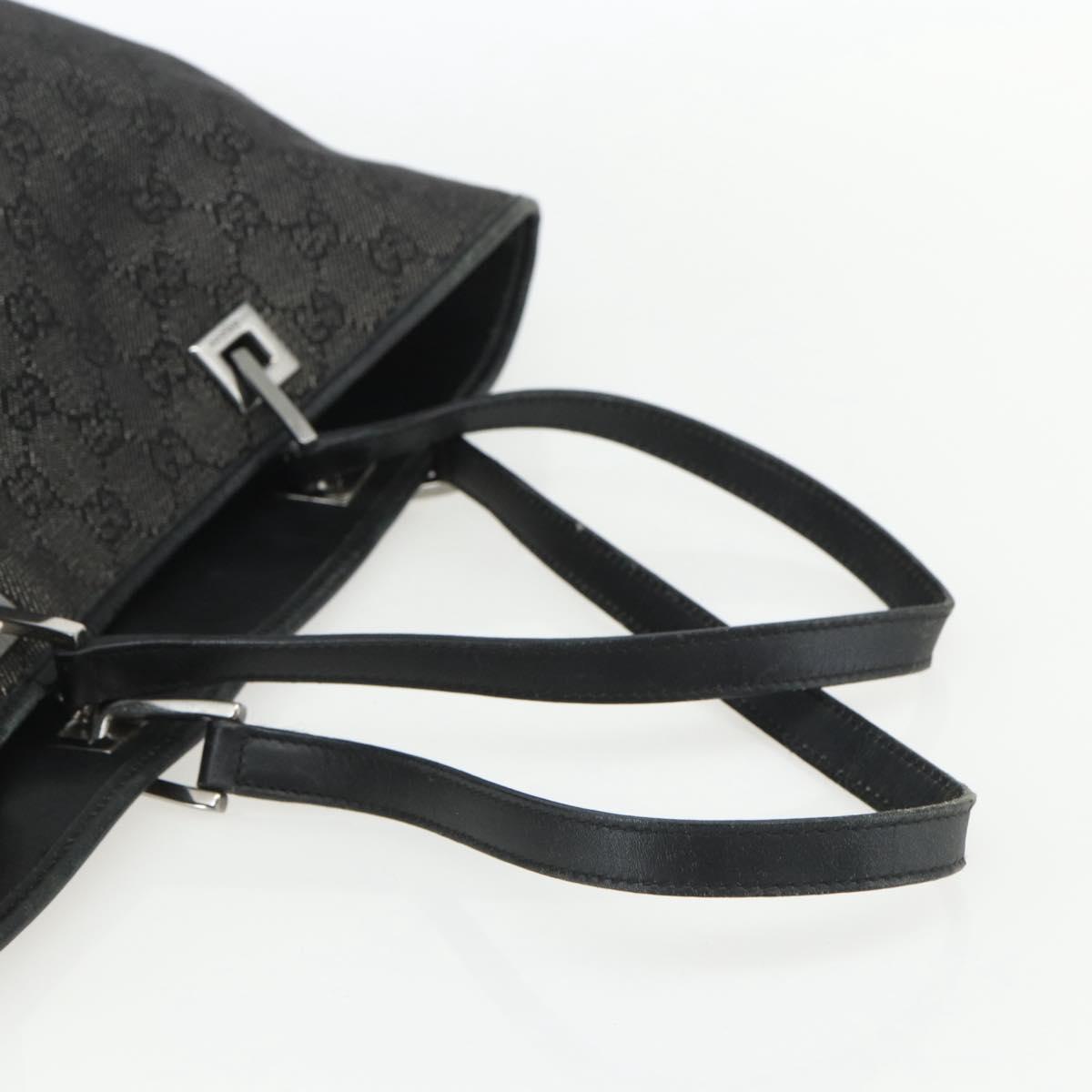 GUCCI GG Canvas Tote Bag Black Silver 31243 Auth 151463
