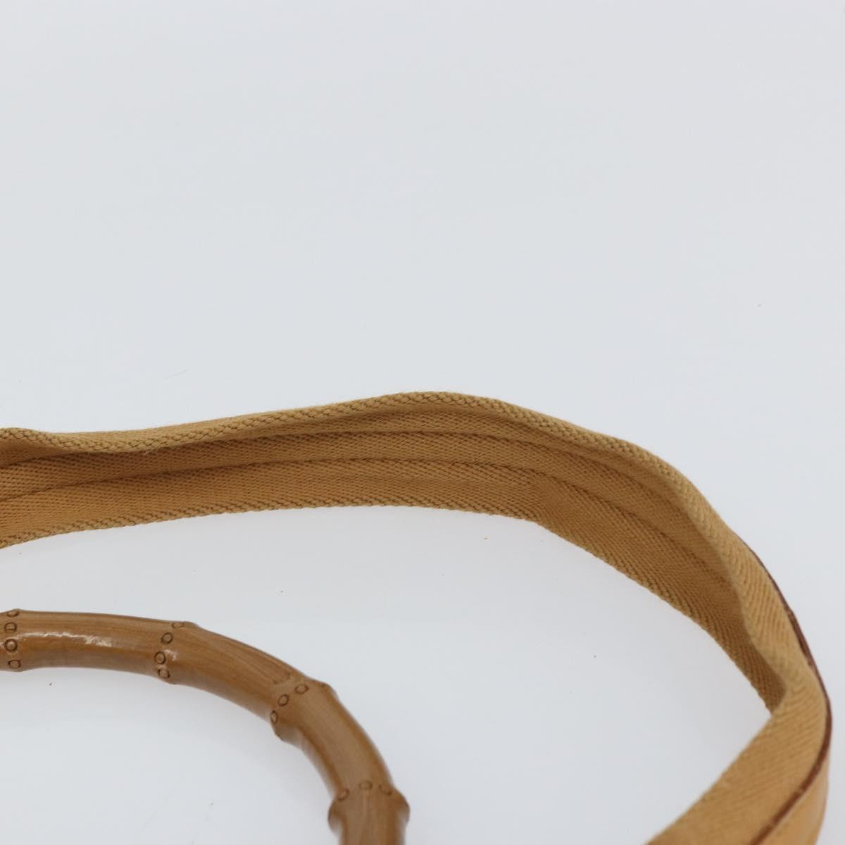 GUCCI Bamboo Shoulder Bag Leather 2way Beige Gold 001 4095 Auth 151465