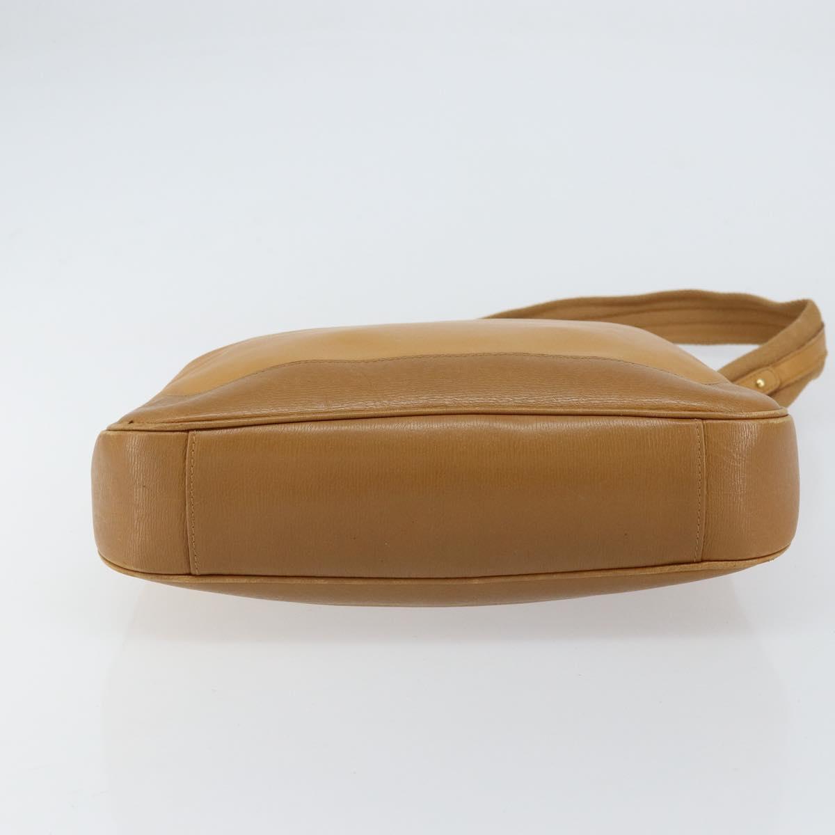 GUCCI Bamboo Shoulder Bag Leather 2way Beige Gold 001 4095 Auth 151465