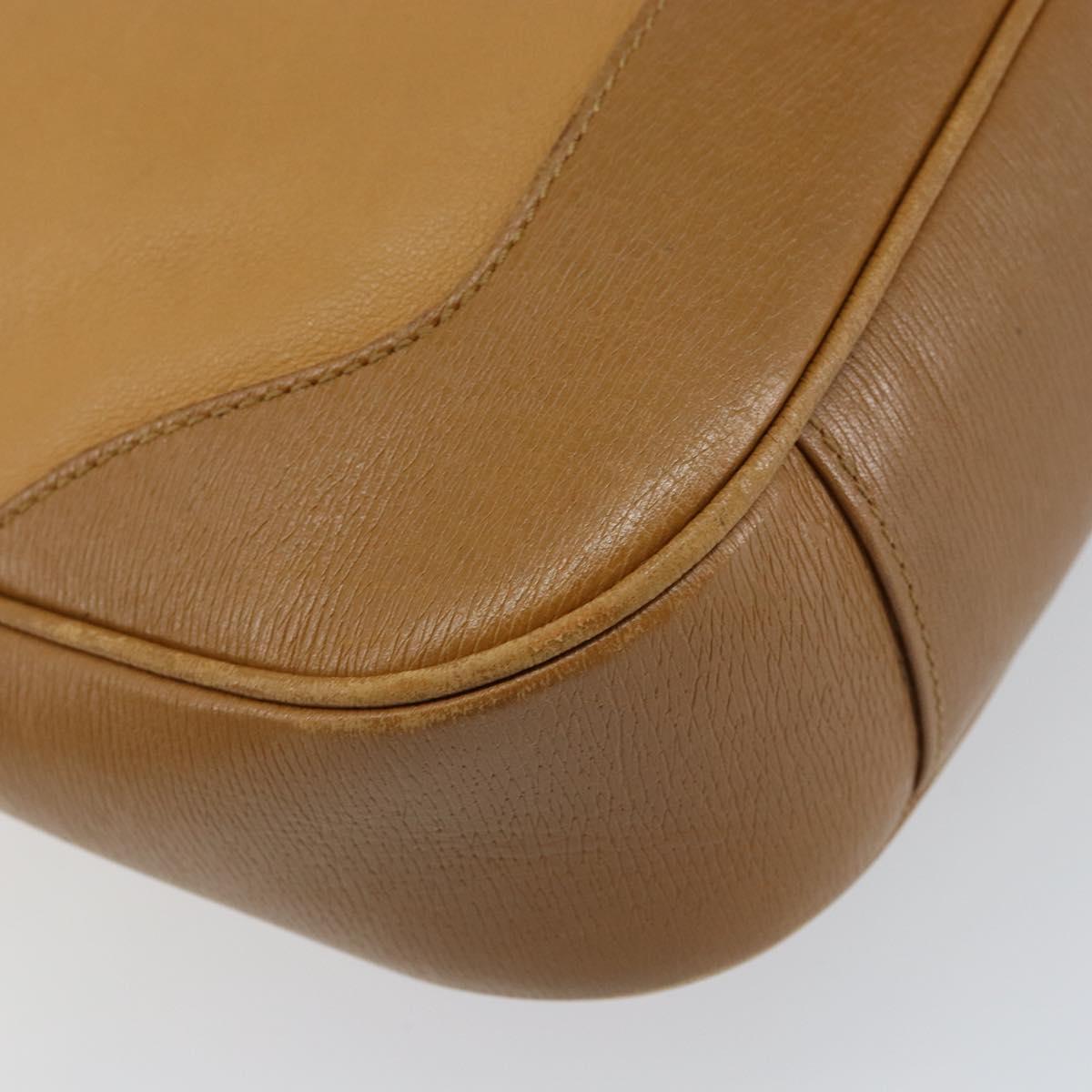 GUCCI Bamboo Shoulder Bag Leather 2way Beige Gold 001 4095 Auth 151465