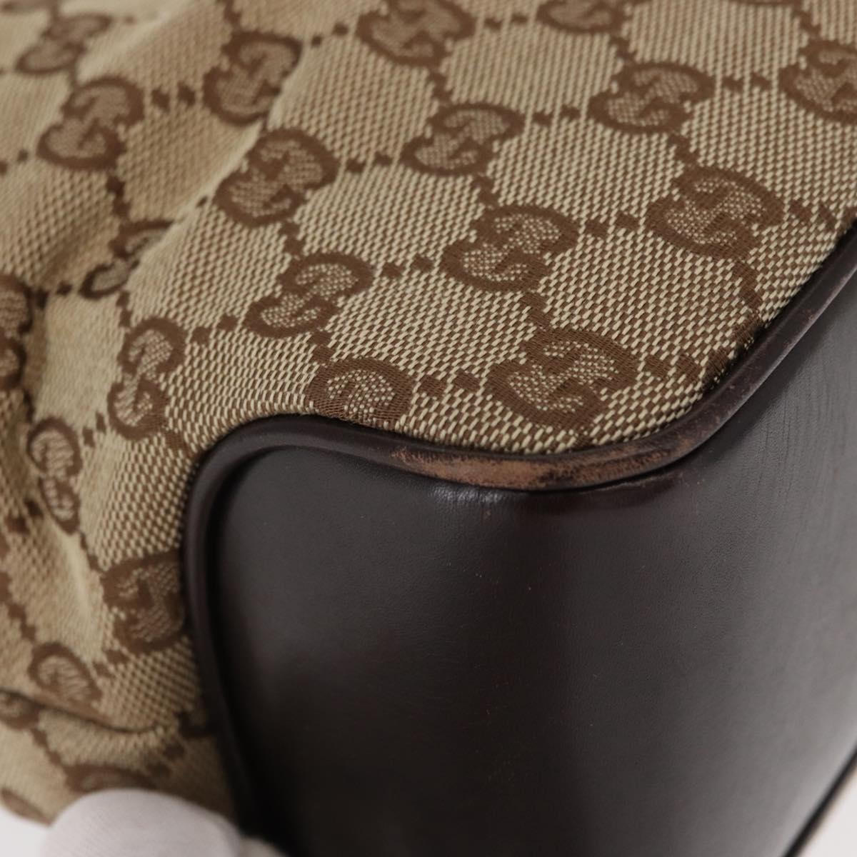 GUCCI GG Canvas Tote Bag Beige Gold 109143 Auth 151466