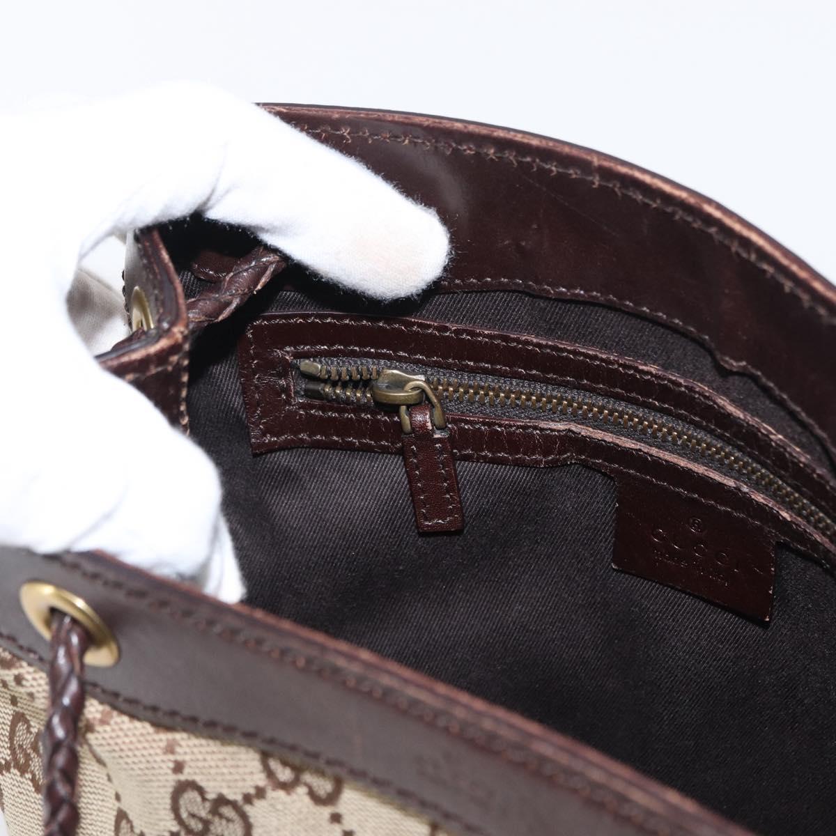 GUCCI GG Canvas Tote Bag Beige Gold 109143 Auth 151466