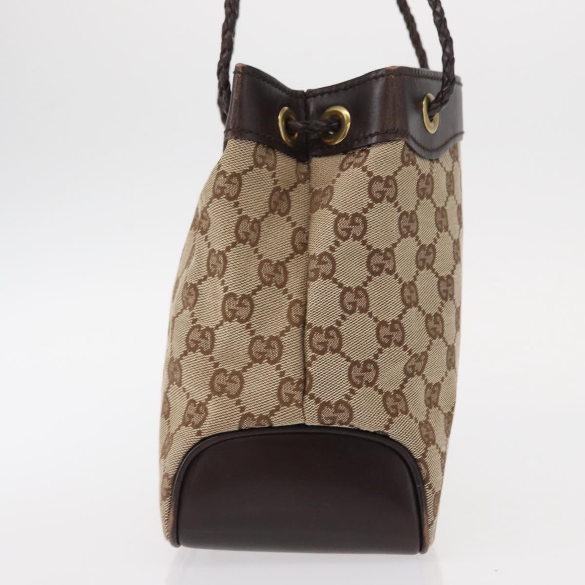 GUCCI GG Canvas Tote Bag Beige Gold 109143 Auth 151466